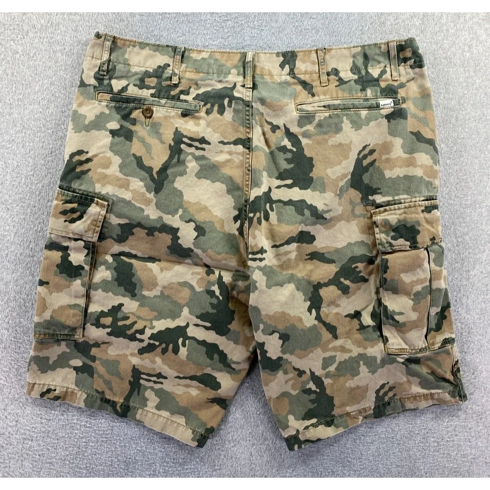 Levis Shorts Mens 40 Camouflage Camo Cargo Multi Pocket Zip Flap‎ Utility Casual